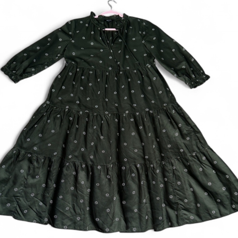 Madewell Olive Printed Tiered Maxi Dress - Picture 4 of 15